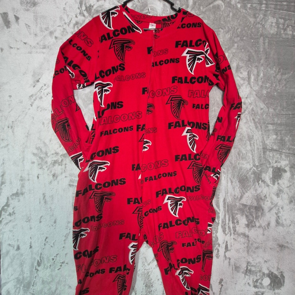 NFL Team Apparel Atlanta Falcons Red Fleece Union Suit Sleepwear Mens Large